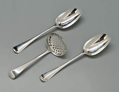 Three pieces English silver