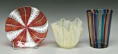 Three pieces Italian glass: fa