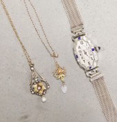 THREE PIECES JEWELRY.  Hofbros