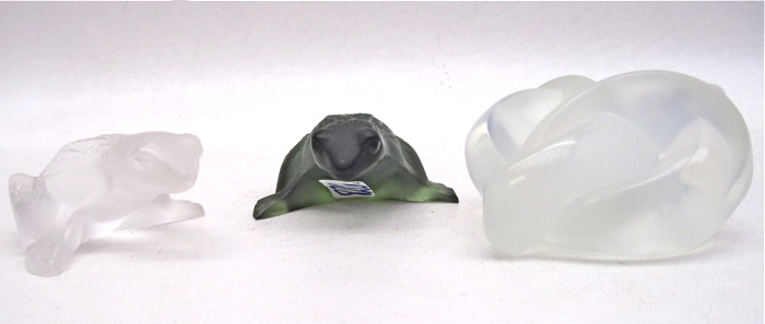 THREE PIECES LALIQUE FRANCE CRYSTAL