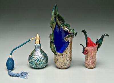 Three pieces Lotton glass: two