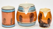 THREE PIECES MOCHA PEARLWARE,