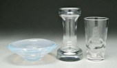 Three pieces modern art glass: