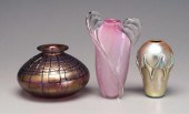 Three pieces modern art glass: