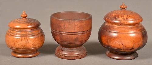 THREE PIECES OF 19TH CENTURY TURNED
