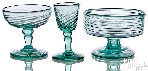 THREE PIECES OF AQUAMARINE