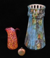 THREE PIECES OF ART GLASS AND