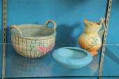 THREE PIECES OF ART POTTERY. A