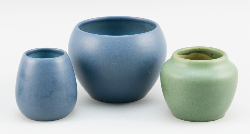THREE PIECES OF ART POTTERY 20TH