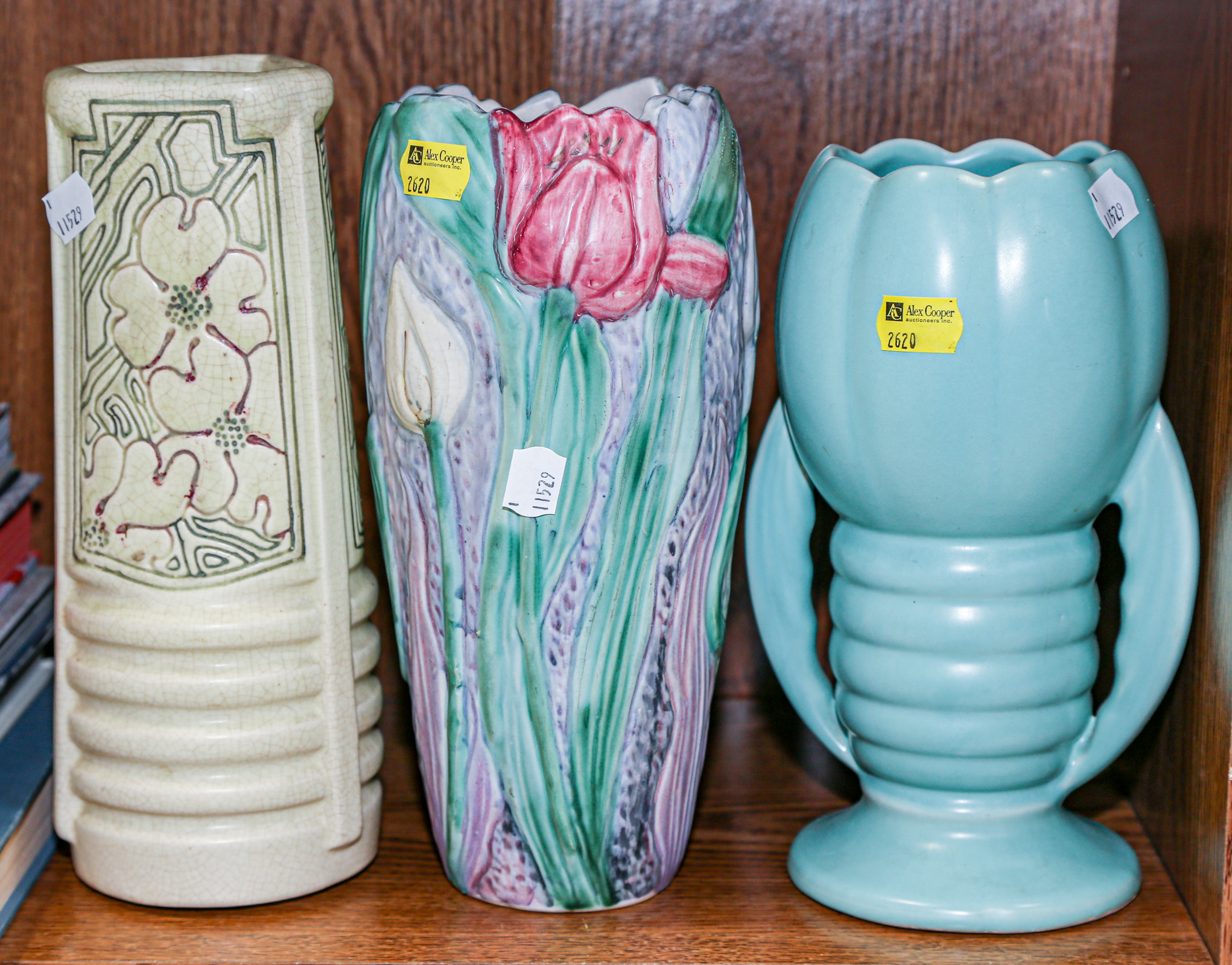 THREE PIECES OF ART POTTERY Mid