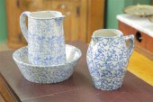 THREE PIECES OF BLUE & WHITE S