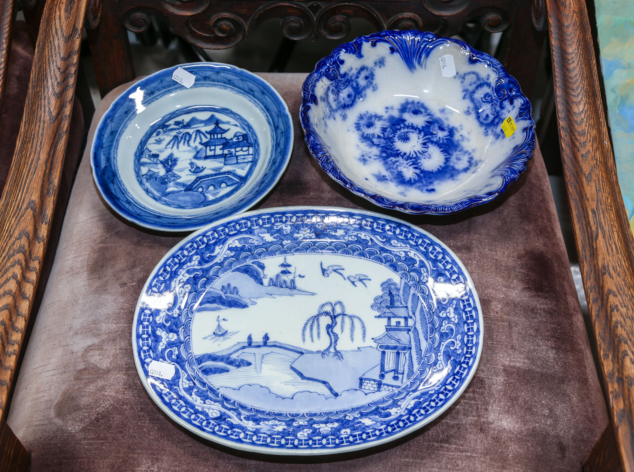THREE PIECES OF BLUE & WHITE