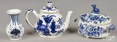 THREE PIECES OF BLUE AND WHITE