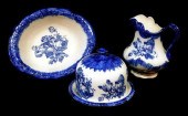 THREE PIECES OF BLUE TRANSFERW