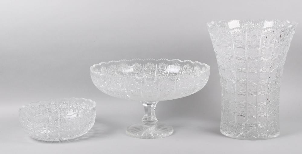 THREE PIECES OF BRILLIANT CUT