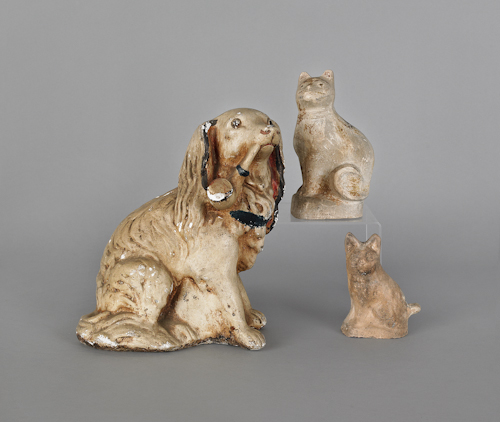 Three pieces of chalkware 19th/20th
