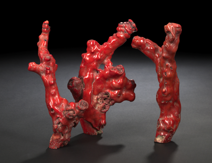 Three Pieces of Chinese Red Coral,