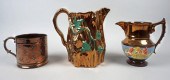 THREE PIECES OF COPPER LUSTRE,