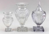 THREE PIECES OF CRYSTAL 20TH C