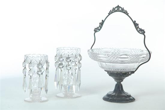 THREE PIECES OF CUT GLASS.  Late