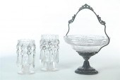 THREE PIECES OF CUT GLASS.  La