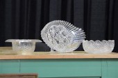 THREE PIECES OF CUT GLASS. A L