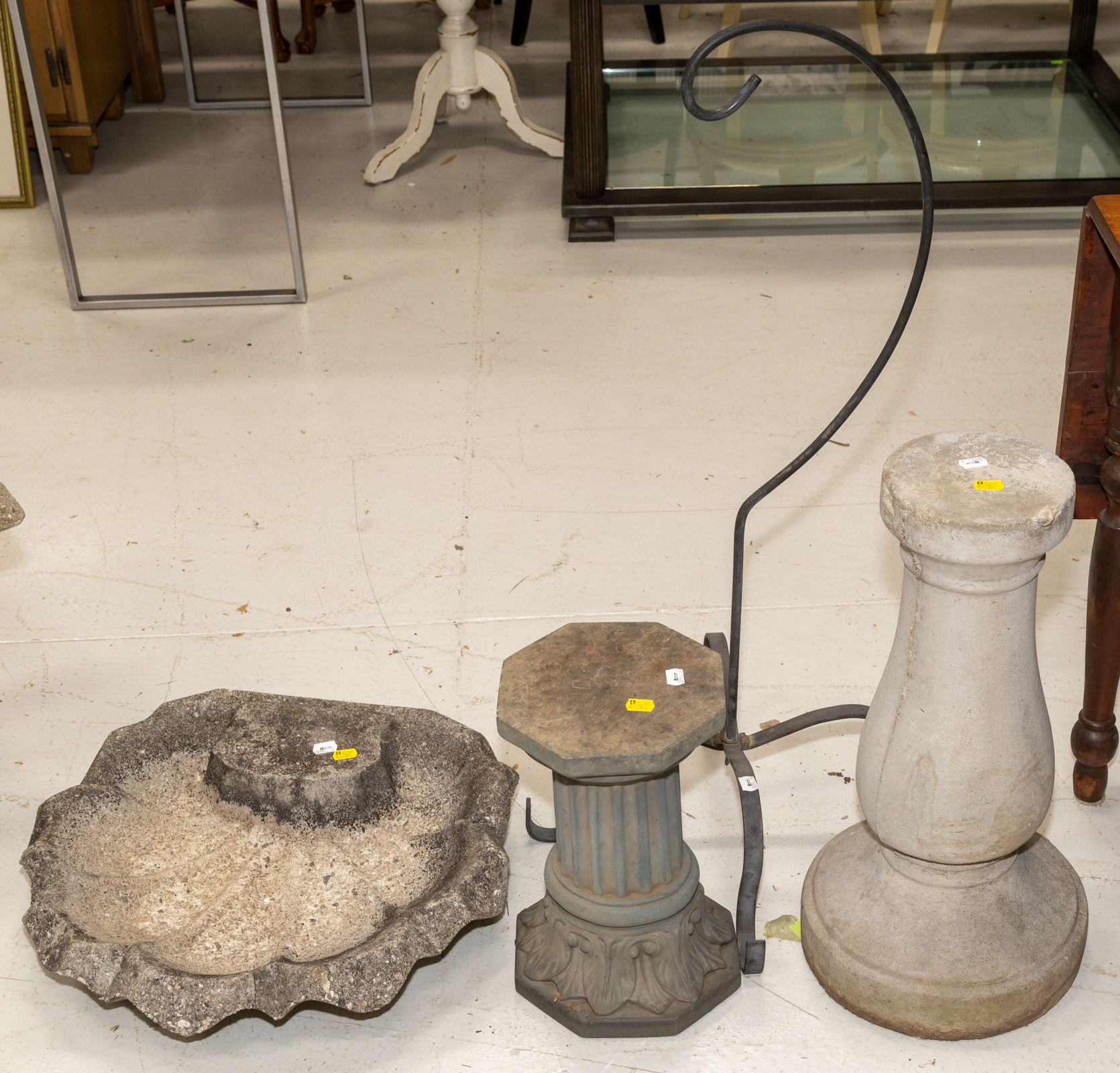 THREE PIECES OF DECORATIVE GARDEN