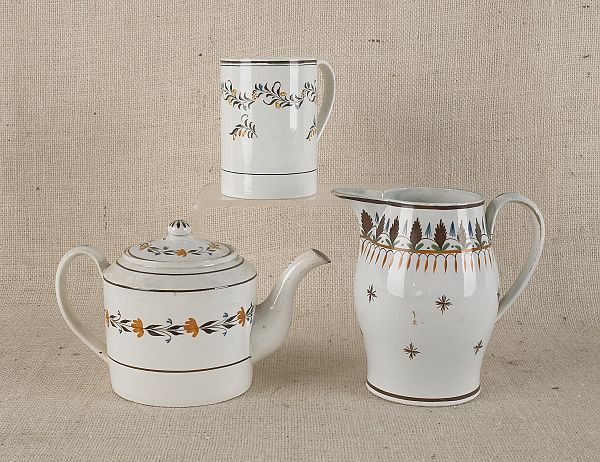 Three pieces of English pearlware