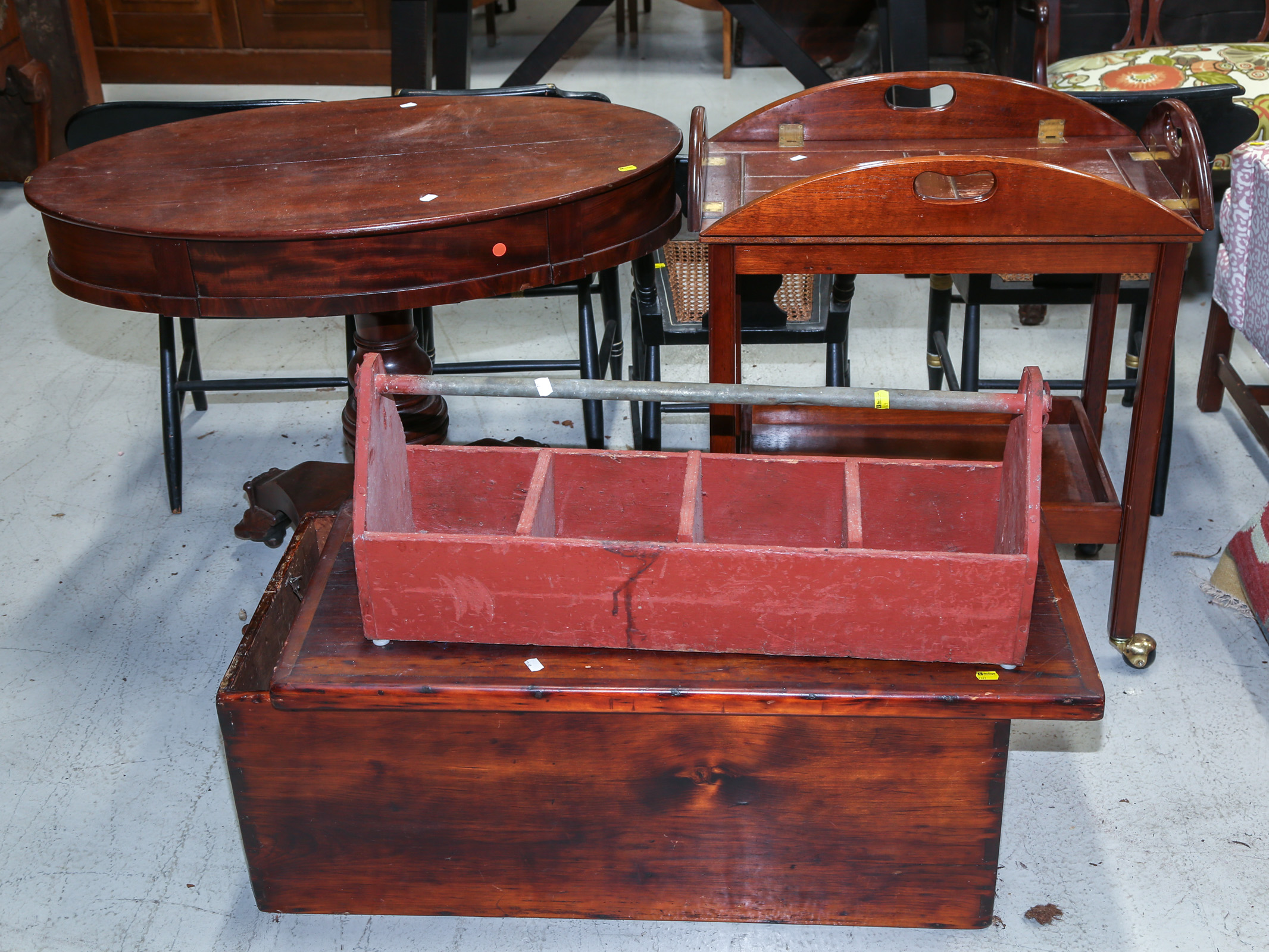 THREE PIECES OF FURNITURE & TOOL