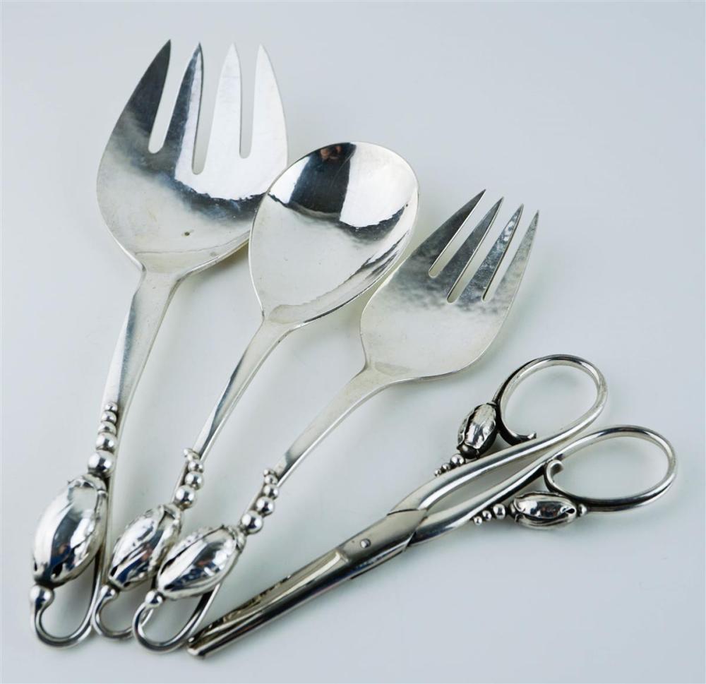 THREE PIECES OF GEORG JENSEN SILVER