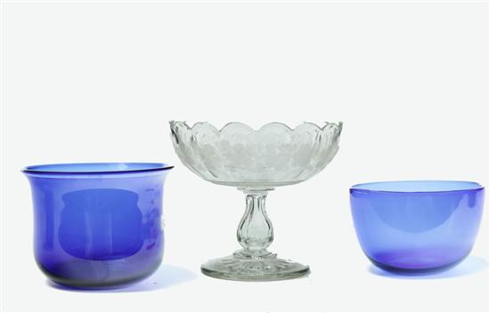 THREE PIECES OF GLASS.  American 