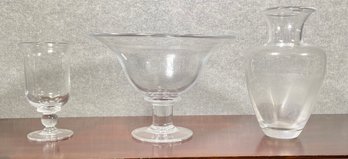 Three pieces of hand blown Simon