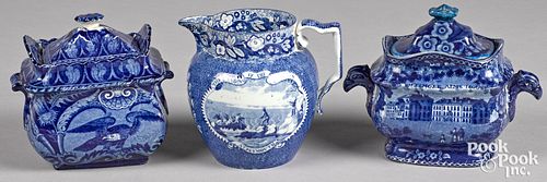 THREE PIECES OF HISTORICAL BLUE