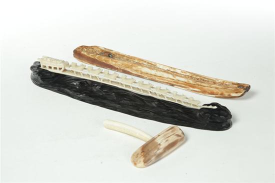 THREE PIECES OF IVORY.  First