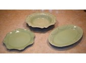 Three pieces of light green Ju