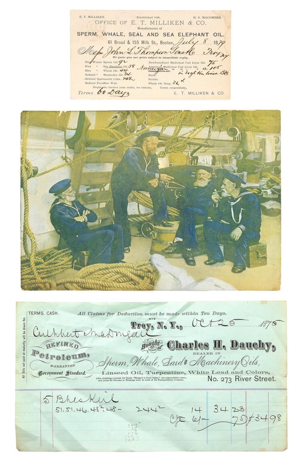 THREE PIECES OF MARITIME EPHEMERA
