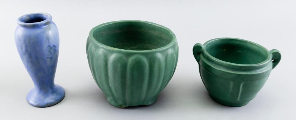 THREE PIECES OF MATTE GLAZE ART