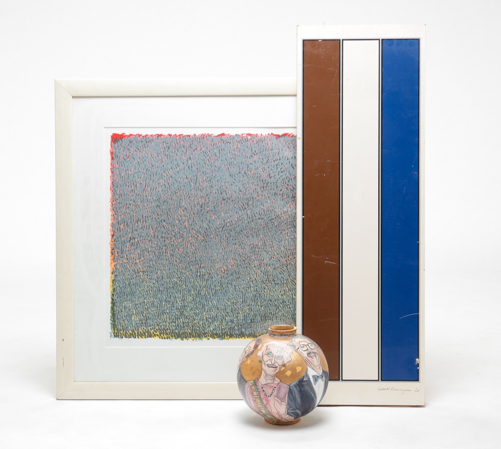 THREE PIECES OF MODERN ART.