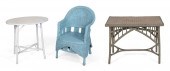 THREE PIECES OF PAINTED WICKER