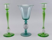 THREE PIECES OF PAIRPOINT GLAS