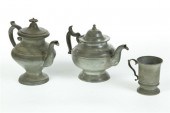 THREE PIECES OF PEWTER.  Ninet