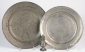 THREE PIECES OF PEWTER, TO INC
