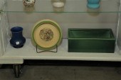 THREE PIECES OF POTTERY. A gre