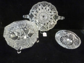 THREE PIECES OF PRESSED CRYSTA