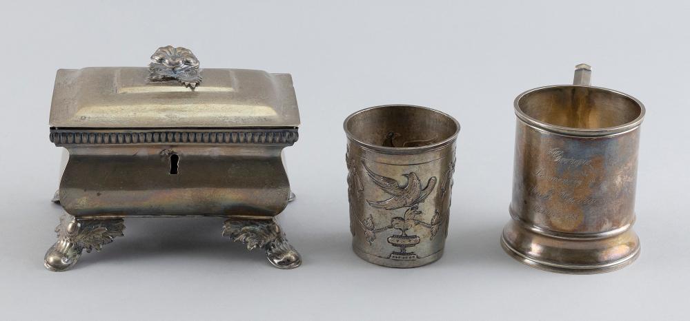 THREE PIECES OF SILVER 19TH CENTURY
