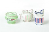 THREE PIECES OF SPATTERWARE.