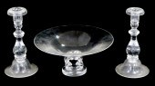 THREE PIECES OF STEUBEN GLASS,