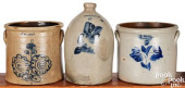 THREE PIECES OF STONEWARE, 19T