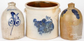 THREE PIECES OF STONEWARE, 19T