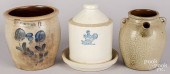 THREE PIECES OF STONEWARE, 19T